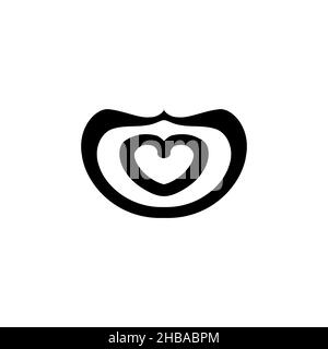 Heart icon. Simple style valentine holiday poster background symbol. Gift shop logo design element. Valentine t-shirt printing. Vector for sticker. Stock Vector