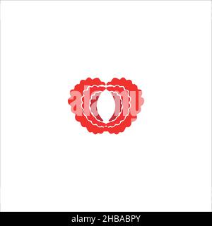 Heart icon. Simple style valentine holiday poster background symbol. Gift shop logo design element. Valentine t-shirt printing. Vector for sticker. Stock Vector