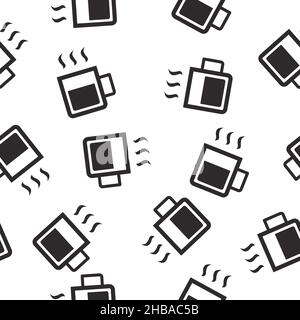 Coffee Cup Pattern. Vector seamless black and white pattern with coffee cups Stock Vector