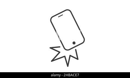 Smartphone Breaking Icon. Vector isolated flat illustration Stock Vector