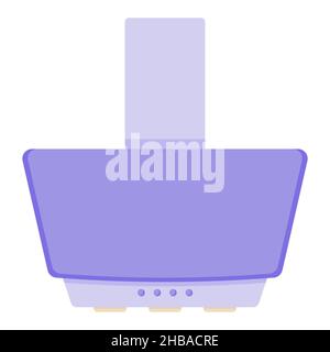 Purple hood over the stove to eliminate the smell of food from the room, the concept of kitchen appliances in a flat style. Vector illustration Stock Vector
