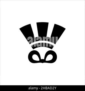 Mayan mask icon. Simple style Aztec history museum poster background symbol. Mayan logo design element. Mayan t-shirt printing. Vector for sticker. Stock Vector
