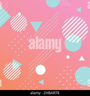 Memphis pattern, halftone creative pattern vector illustration Stock Vector
