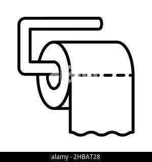 Paper towel icon. Toilet pictograms for web. Line stroke. Isolated on white background. Vector eps10 Stock Photo