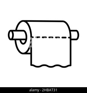 Paper towel icon. Toilet pictograms for web. Line stroke. Isolated on white background. Vector eps10 Stock Photo