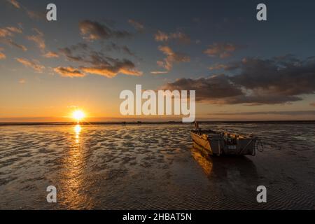 Sunset am Holmersiel Stock Photo