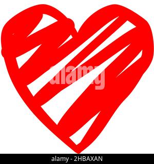 Watercolor artistic heart symbol shape red Vector Image