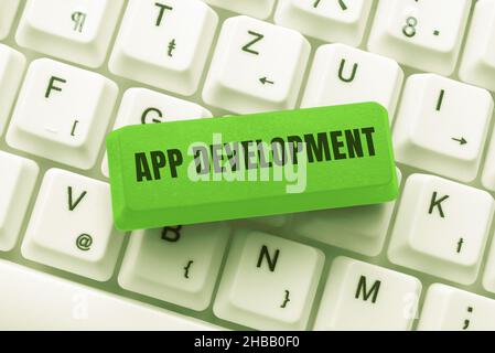 Text showing inspiration App Development. Business showcase Development services for awesome mobile and web experiences Abstract Recording List Of Stock Photo