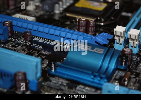 Mainboard MotherBoard Closeup ASUS MOBO Stock Photo