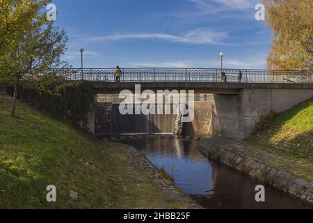 The River Eger With The Outflow From Lake Weißenstadt Stock Photo