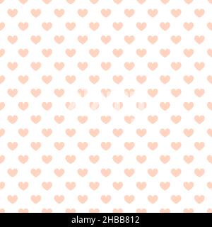 Peach and White Heart Pattern Design Background Stock Vector
