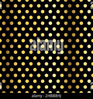 Gold Dot Pattern on Black Background Stock Vector