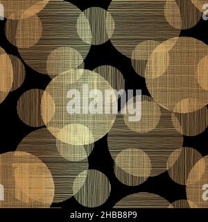 Luxury Gold Geometric Pattern Design on Black Background with Circle Texture Stock Vector