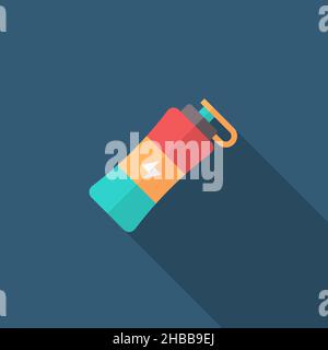 Sport drink vector icon symbol, flat design, long shadow Stock Vector