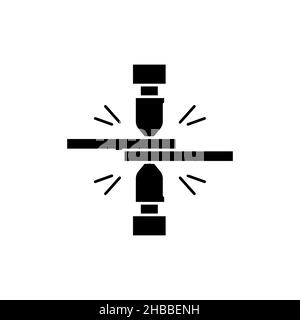 Spot welding olor line icon. Pictogram for web page, mobile app, promo. UI UX GUI design element. Editable stroke. Stock Vector