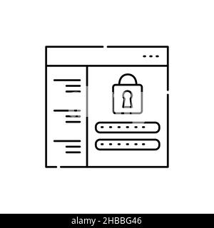 Password manager color line icon. Isolated vector element. Outline pictogram for web page, mobile app, promo Stock Vector