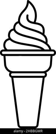 Ice Cream Cone Outline Icon Vector Stock Vector