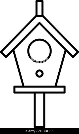 Bird House Outline Icon Vector Stock Vector