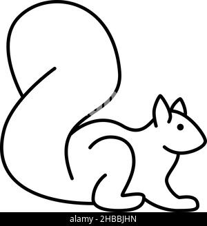 Squirrel Animal Outline Icon Vector Stock Vector