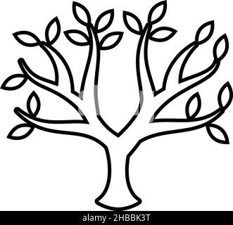 Tree Plant Outline Icon Vector Stock Vector