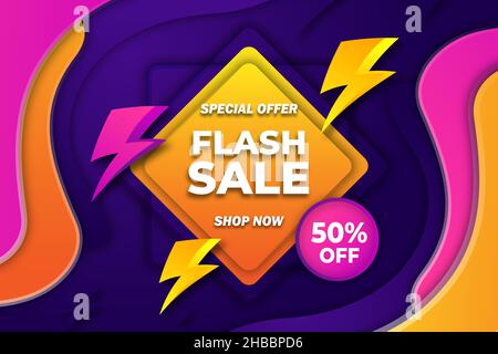 Colorful gradient flash sale background Stock Vector