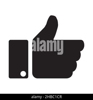 like and thumbs up icon in simple style on white background Stock Vector
