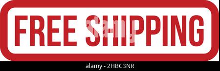 Free Shipping Rubber Stamp On White Background, Vector Illustration Stock Vector