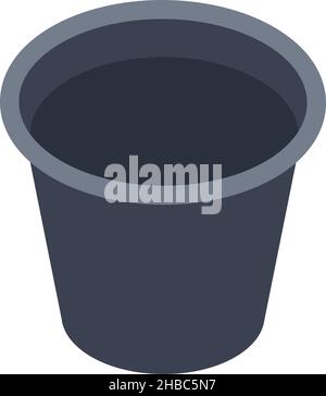 3d bucket mockup icon for game project. Vector bucket container for household wash and clean illustration Stock Vector