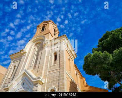 Low angle shot of a sanctuary in Cullera, Spain, on a sunny day Stock Photo