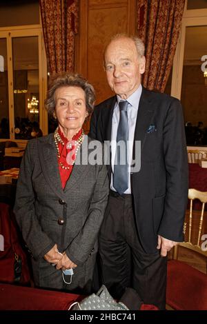 Paris, France. 6th Dec, 2021. Suzanne Mourousy and Constantin Mourousy attend the 11th History Book Fair at the Cercle National des Armées. Stock Photo