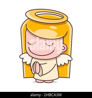 Four Christmas Single Line Icons Cute Cartoon Stock Vector