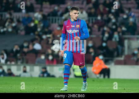 18th December 2021; Nou Camp, Barcelona, Spain: la liga League football, FC Barcelona versus Elche; Ferran Jutgla of FC Barcelona Stock Photo