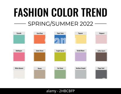 Fashion Color Trend Autumn Winter 2021 - 2022. Brush strokes of paint color  with names swatches. Trendy colors palette guide. Easy to edit vector temp  Stock Vector Image & Art - Alamy