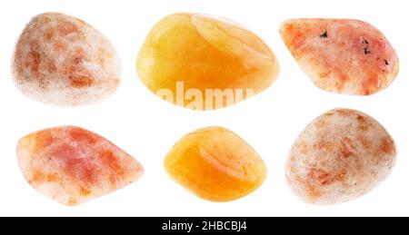 set of various tumbled red stones with names cutout on white background  Stock Photo - Alamy