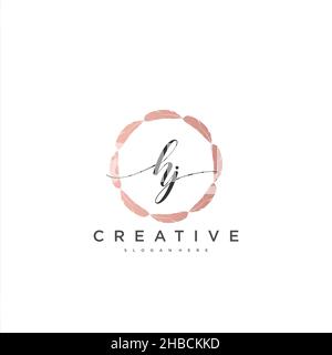 HY Initial handwriting minimalist geometric logo template vector art, Logo for business beauty, fashion, and other art Stock Vector