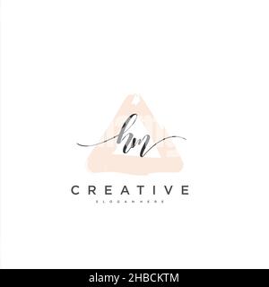 HM Initial handwriting minimalist geometric logo template vector art, Logo for business beauty, fashion, and other art Stock Vector