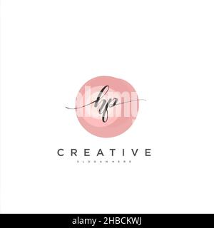 HP Initial handwriting minimalist geometric logo template vector art, Logo for business beauty, fashion, and other art Stock Vector