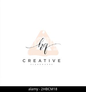 HQ Initial handwriting minimalist geometric logo template vector art, Logo for business beauty, fashion, and other art Stock Vector