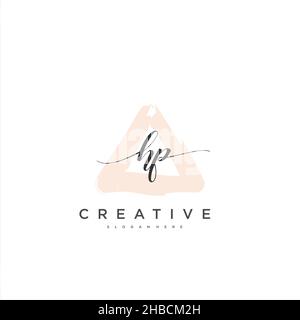 HP Initial handwriting minimalist geometric logo template vector art, Logo for business beauty, fashion, and other art Stock Vector