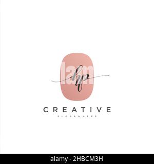 HP Initial handwriting minimalist geometric logo template vector art, Logo for business beauty, fashion, and other art Stock Vector