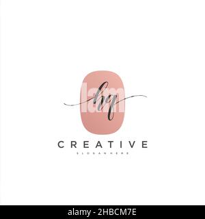 HQ Initial handwriting minimalist geometric logo template vector art, Logo for business beauty, fashion, and other art Stock Vector