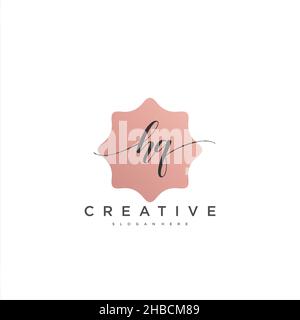 HQ Initial handwriting minimalist geometric logo template vector art, Logo for business beauty, fashion, and other art Stock Vector