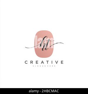 HT Initial handwriting minimalist geometric logo template vector art, Logo for business beauty, fashion, and other art Stock Vector