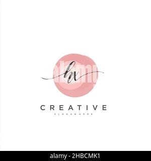 HX Initial handwriting minimalist geometric logo template vector art, Logo for business beauty, fashion, and other art Stock Vector