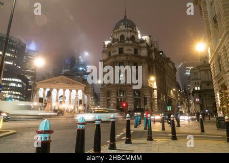 Royal Exchange, Mansion House and 1 Cornhill at Bank, City of London, England Stock Photo