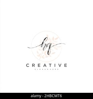 HQ Initial handwriting minimalist geometric logo template vector art, Logo for business beauty, fashion, and other art Stock Vector