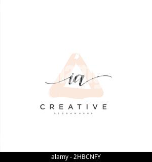 IA Initial handwriting minimalist geometric logo template vector art, Logo for business beauty, fashion, and other art Stock Vector