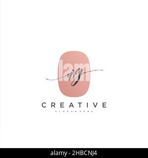 IG Initial handwriting minimalist geometric logo template vector art, Logo for business beauty, fashion, and other art Stock Vector