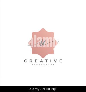 IE Initial handwriting minimalist geometric logo template vector art, Logo for business beauty, fashion, and other art Stock Vector