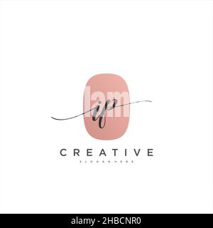 IP Initial handwriting minimalist geometric logo template vector art, Logo for business beauty, fashion, and other art Stock Vector